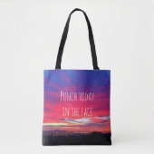 Tote Bag Fuchsia bleu coup de poing de coucher de soleil au (Devant)