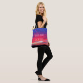 Tote Bag Fuchsia bleu coup de poing de coucher de soleil au (Sur le modèle)