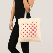 Tote Bag Fuchsia croix sur le blanc (Devant (produit))