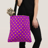Tote Bag Fuchsia + Damier Orange (De près)