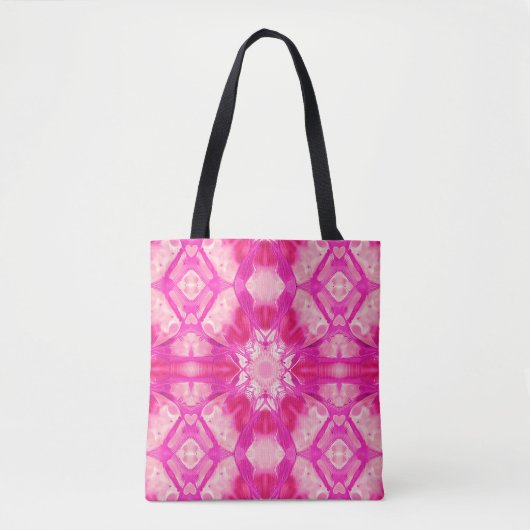 Tote Bag Fuchsia et Pastel Pink Tie Dye Motif (Devant)