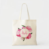 Tote Bag Fuchsia rose Mariage Bridesmaid moderne (Devant)