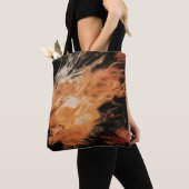Tote Bag Fumée orange et blanche (De près)