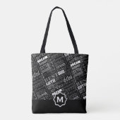 Tote Bag Fun 60ème anniversaire fête Monogramme personnalis (Dos)