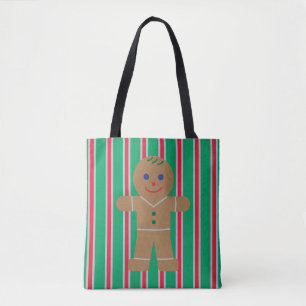 Tote Bag Fun and Fancy Christmas Gingbread Homme