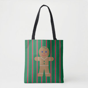 Tote Bag Fun and Fancy Christmas Gingbread Homme