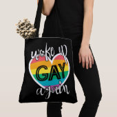 Tote Bag Fun auto-ironique mois de la fierté réveillé gay (De près)