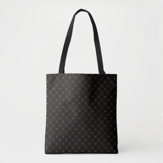 Tote Bag Fun Black and Gold Motif Honey Bee (Devant)
