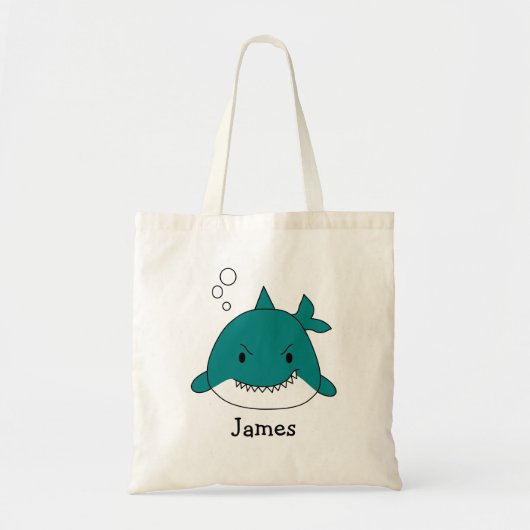 Tote Bag Fun Blue Shark Personnalisé (Devant)