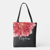 Tote Bag Fun Chic Peach Rose Rouge Dahlia Flower Photo (Dos)