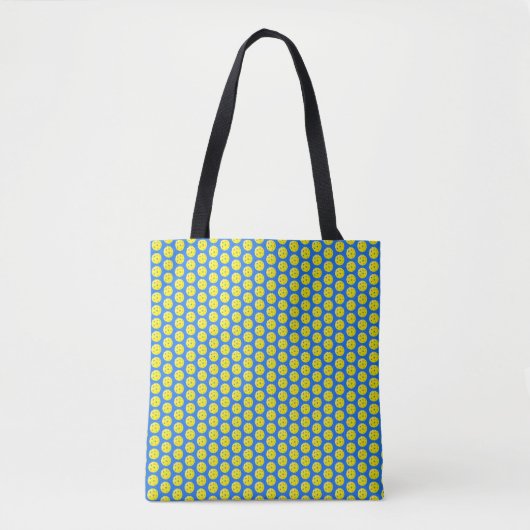 Tote Bag Fun Classic Pickleball Motif sur Blue (Devant)