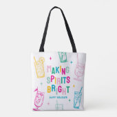 Tote Bag Fun Coloré Rendre les esprits brillants' Noël (Dos)