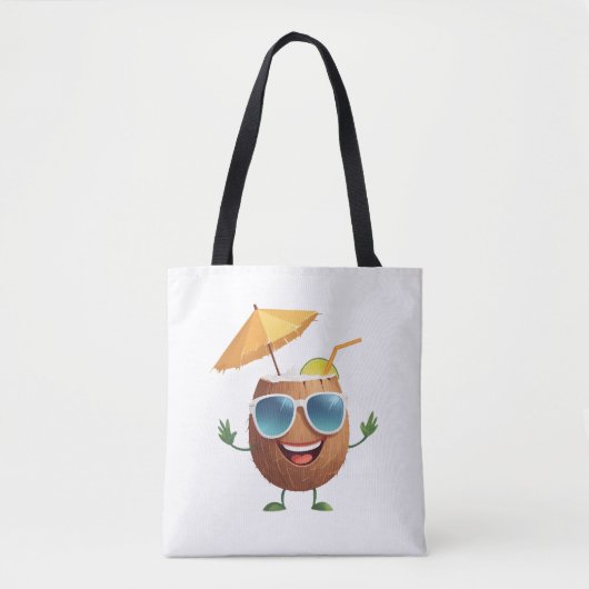 Tote Bag Fun de noix de coco Vacances joyeuses Fête de Bois (Devant)