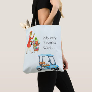 Tote Bag Fun Favori Golf ou épicerie Panier Nom de la déc