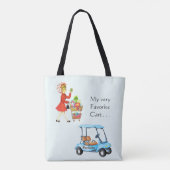 Tote Bag Fun Favori Golf ou épicerie Panier Nom de la décis (Dos)