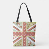 Tote Bag Fun Folk Quilt British Union Jack Fleurs brunes (Dos)