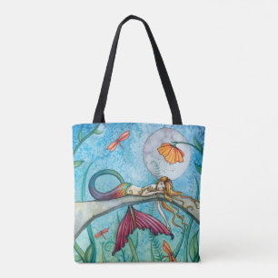 Tote Bag Fun Fun Mermaid Art de Molly Harrison