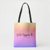 Tote Bag Fun Girls Trippin' to...Your Destination Colorful (Devant)