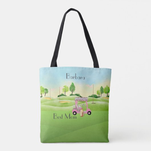 Tote Bag Fun Glitzy Golf Panier Meilleur nom maman (Dos)