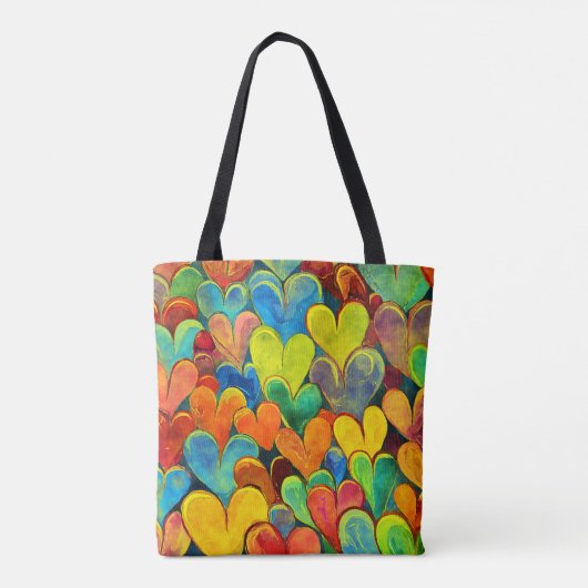 Tote Bag Fun Heart Motif Jaune Mix (Dos)