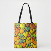 Tote Bag Fun Heart Motif Jaune Mix (Devant)