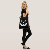Tote Bag Fun noir Jack-o'-lantern visage citrouille Hallowe (Sur le modèle)