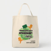 Tote Bag Fun Personnalisé Data Manager SPREADSHEET NINJA (Devant)