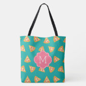 Tote Bag Fun Pizza Slices Motif Monogramme (Dos)