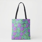 Tote Bag Fun Purple et Fleurs vertes (Devant)