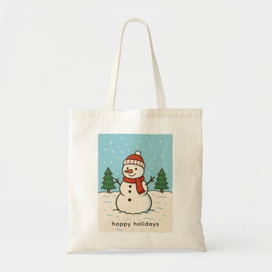 Tote Bag Fun Snowman mignon Noël (Devant)