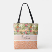 Tote Bag Fun Tropical Pineappy Flower Motif (Dos)