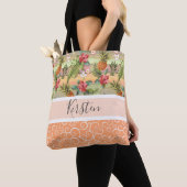Tote Bag Fun Tropical Pineappy Flower Motif (De près)