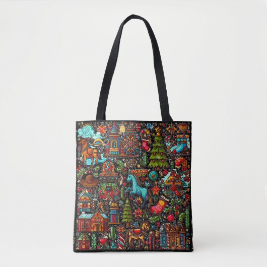 Tote Bag Fun Western Motif Noël (Devant)