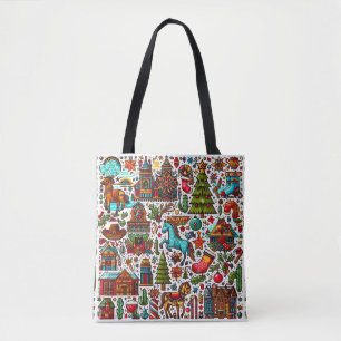 Tote Bag Fun Western Motif Noël