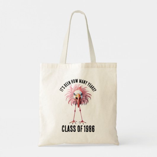 Tote Bag Funky Custom Flamant rose School Class Réunion (Dos)