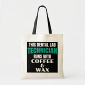 Tote Bag Funky Dental Lab Technicien Café Et Cire (Devant)