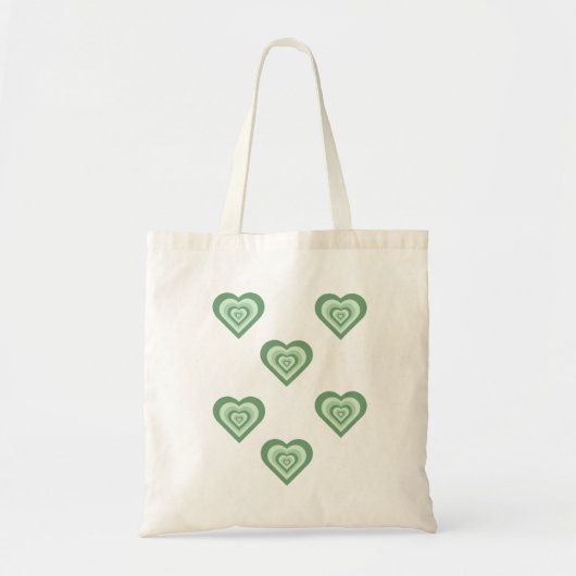 Tote Bag Funky Heart 2000s Y2K 90s Retro Green (Devant)