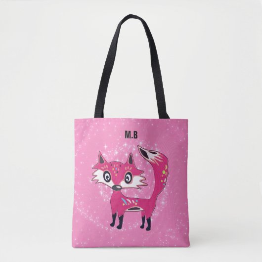 Tote Bag Funky mignon Fox rose Monogramme (Devant)
