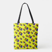 Tote Bag Funky Neon Rainbow Block Motif (Dos)