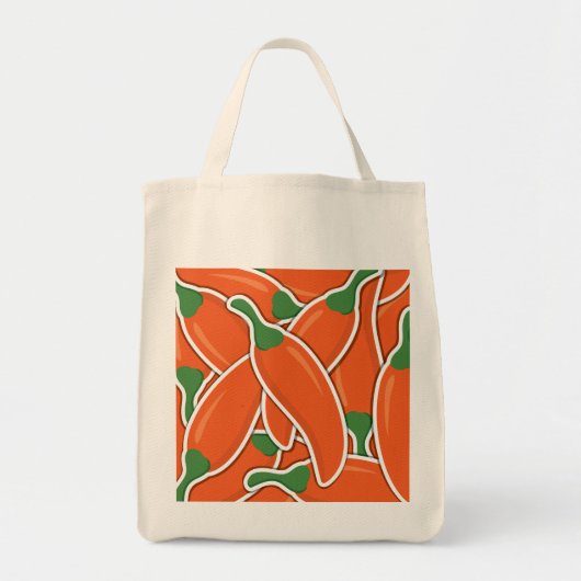 Tote Bag Funky orange chilli peppers (Devant)