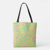Tote Bag Funky Super Retro Bold Neon Hippie Trippie Marbre (Dos)