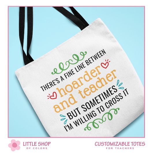 Tote Bag Funky Teacher School Supply Hoarder Fourre-tout