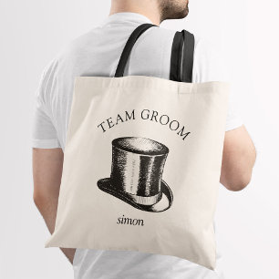 Tote Bag Funky Team Groom Top Hat Mariage