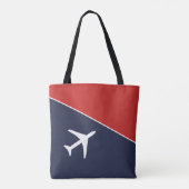 Tote Bag Funky White Plane Avion Pilote (Dos)