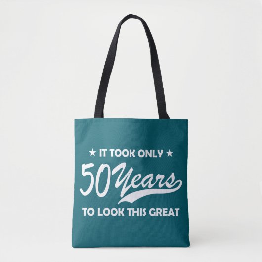 Tote Bag Funny 50th Birthday Retro Typography (Devant)