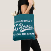 Tote Bag Funny 50th Birthday Retro Typography (De près)