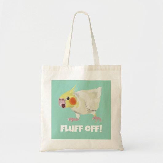 Tote Bag Funny Angry Lutino Cockatiel Fluff Off Pet Parrot (Devant)