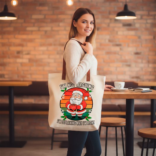 Tote Bag Funny Angry Père Noël Noël Sarcastique vacances