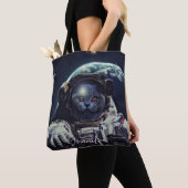Tote Bag Funny Astronaut Shorthair Cat dans l'espace (De près)