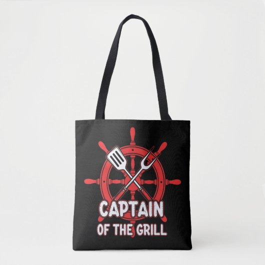 Tote Bag Funny BBQ Sailing Captain Of The Grill  (Devant)